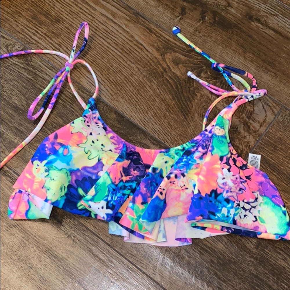 PINK multicolored swim top